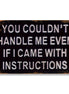 You Couldn't Handle Me Even If I Came With Instructions