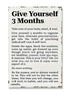 Give Yourself Three Months