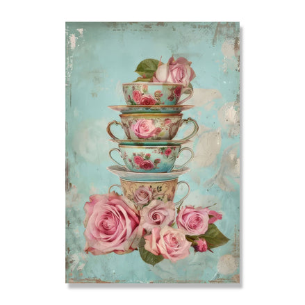 Pink Roses In Cups