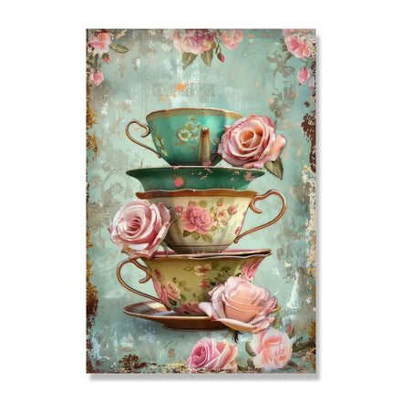 Pink Roses in the Cups 2