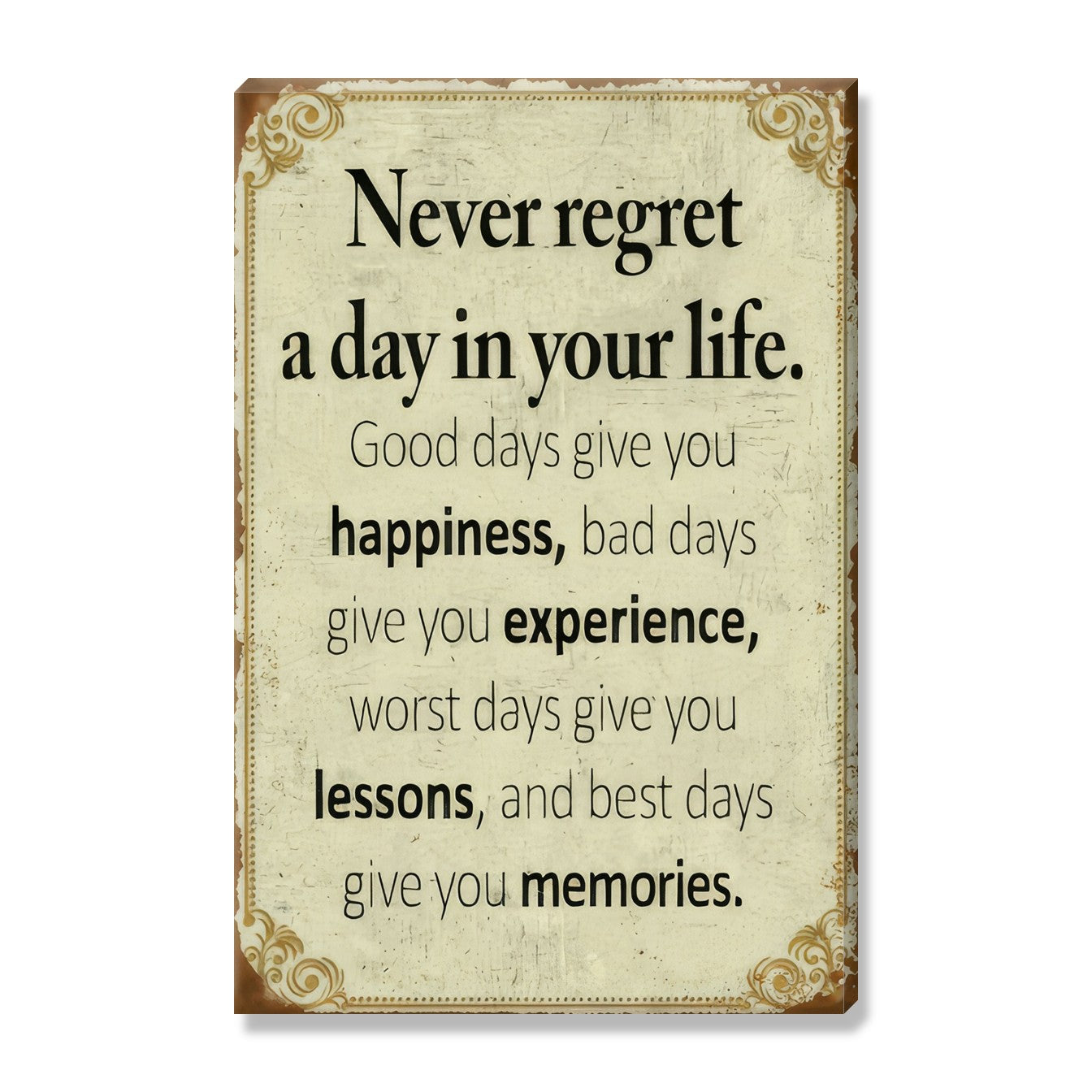 Never Regret A Day In Your Life