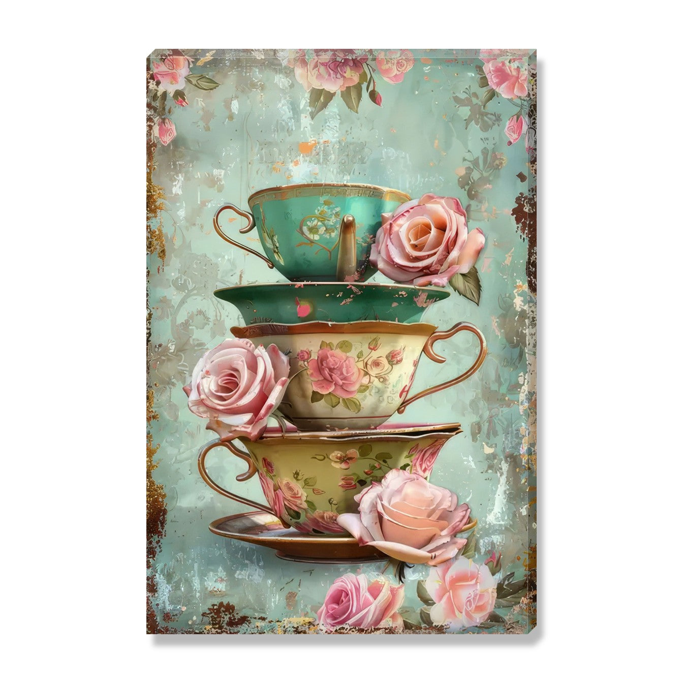 Pink Roses in the Cups 2