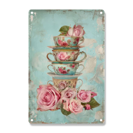 Pink Roses In Cups
