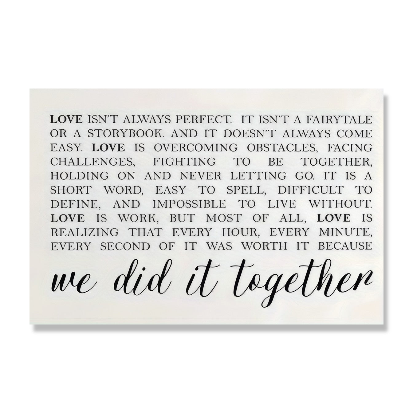 We Did It Together