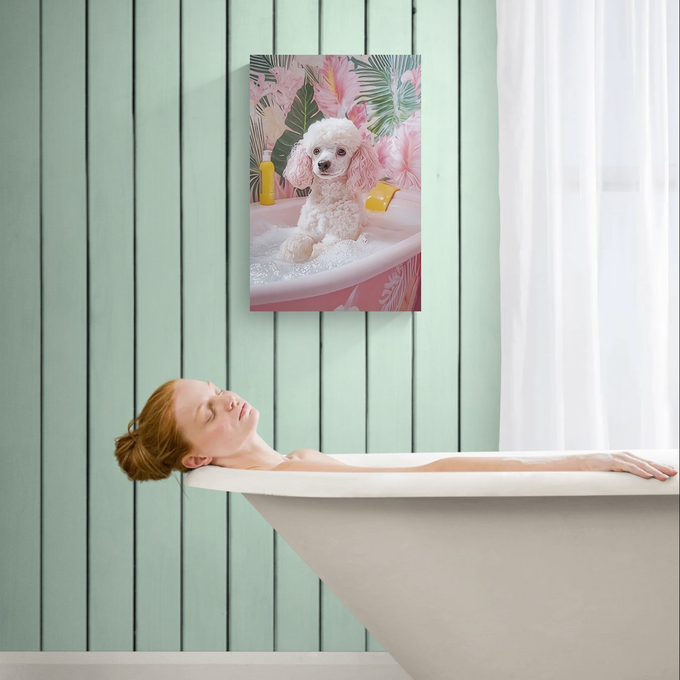 The Pink Poodle in the Bath