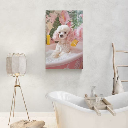 The Pink Poodle in the Bath