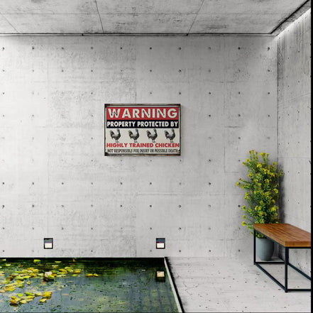 Warning This Property Is Protected By Highly Trained Chicken