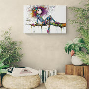 Colorful Girl On The Branch
